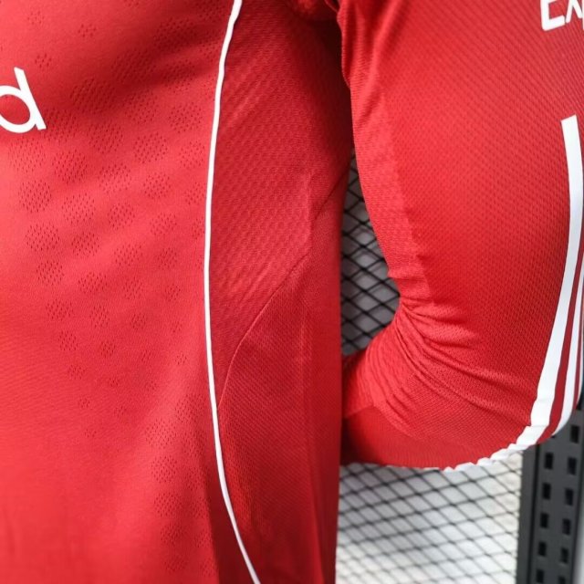 Liverpool Authentic Football Jersey Home Long Sleeve Shirt 2025/26