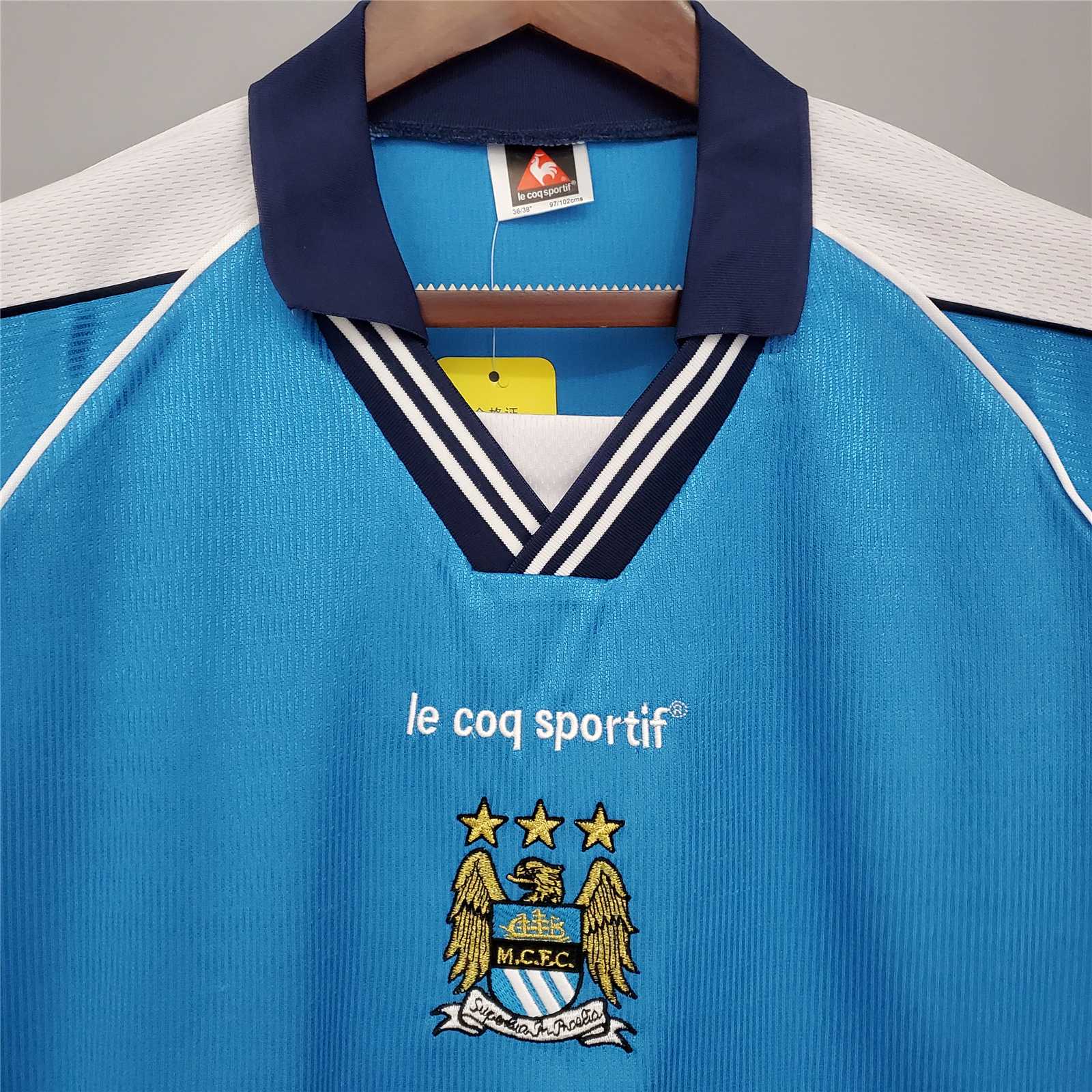 Manchester City Retro Home Football Jersey Shirt 1999/01