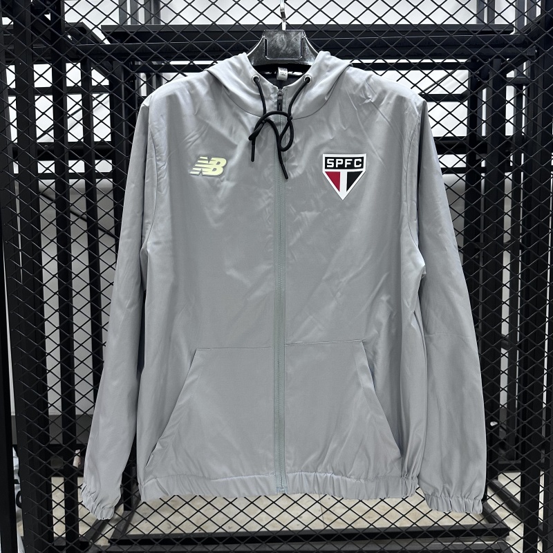 Sao Paulo FC Windbreaker Jacket Black Gray 2025
