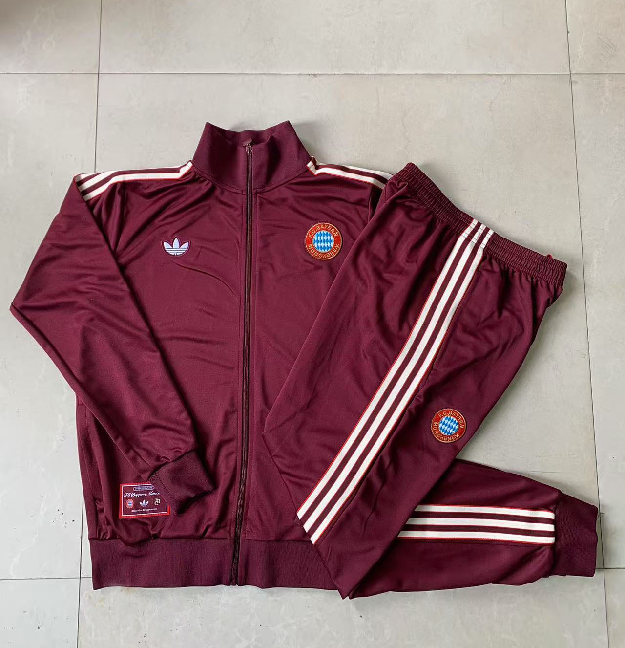 Kids Bayern Munich Training Kit (Jacket+Pants) Deep Red 2025/26