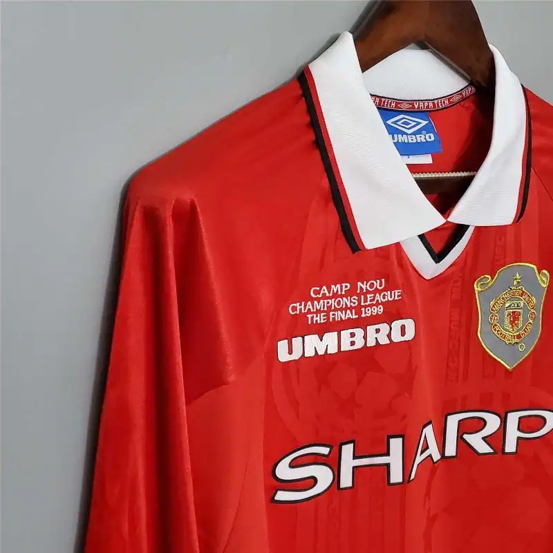 Manchester United Retro Home Long Sleeve Football Jersey Shirt 1999/00