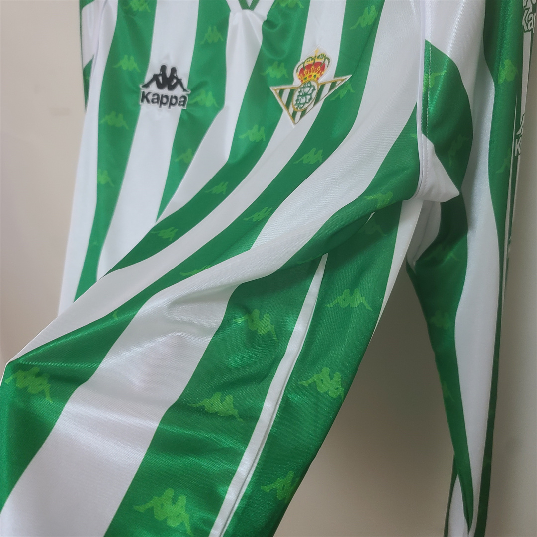 Real Betis Retro Jersey Home Long Sleeve Soccer Shirt 1995/97
