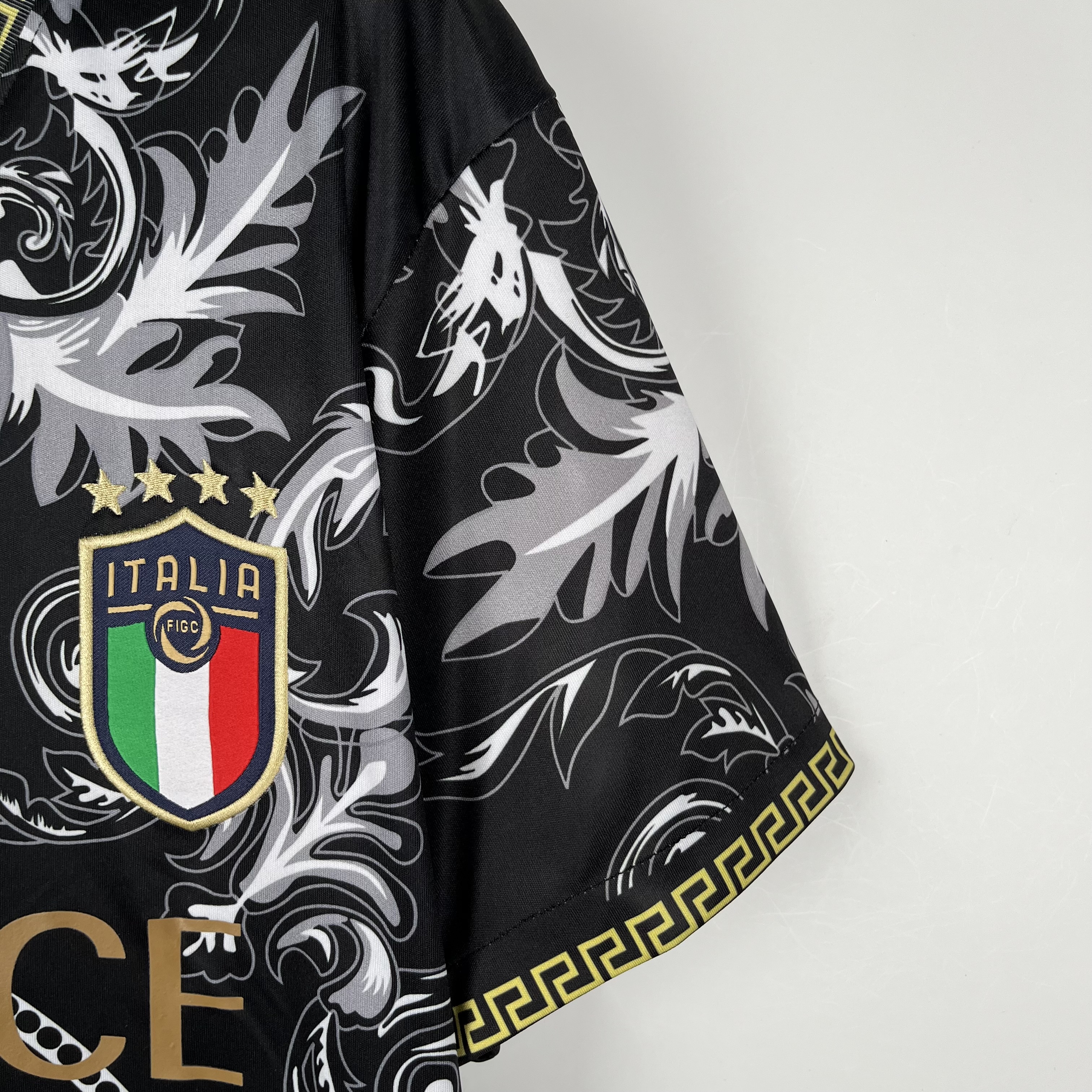 Italy Soccer Jersey x Versace Black Special Edition Custom Shirt 2024