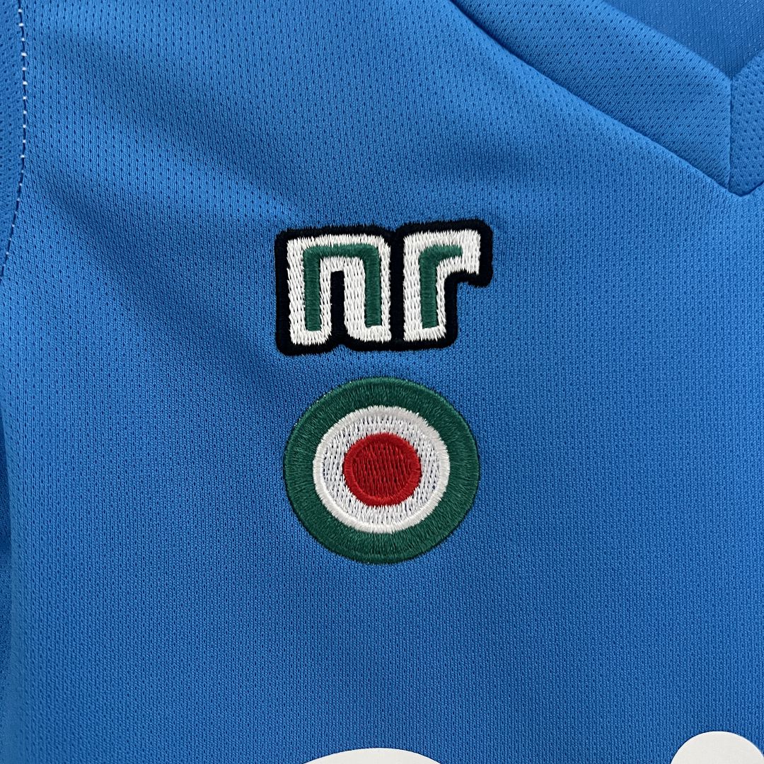 Napoli Retro Soccer Jersey Home Maradona Kids Kit Jerseys+Shorts 1987-88