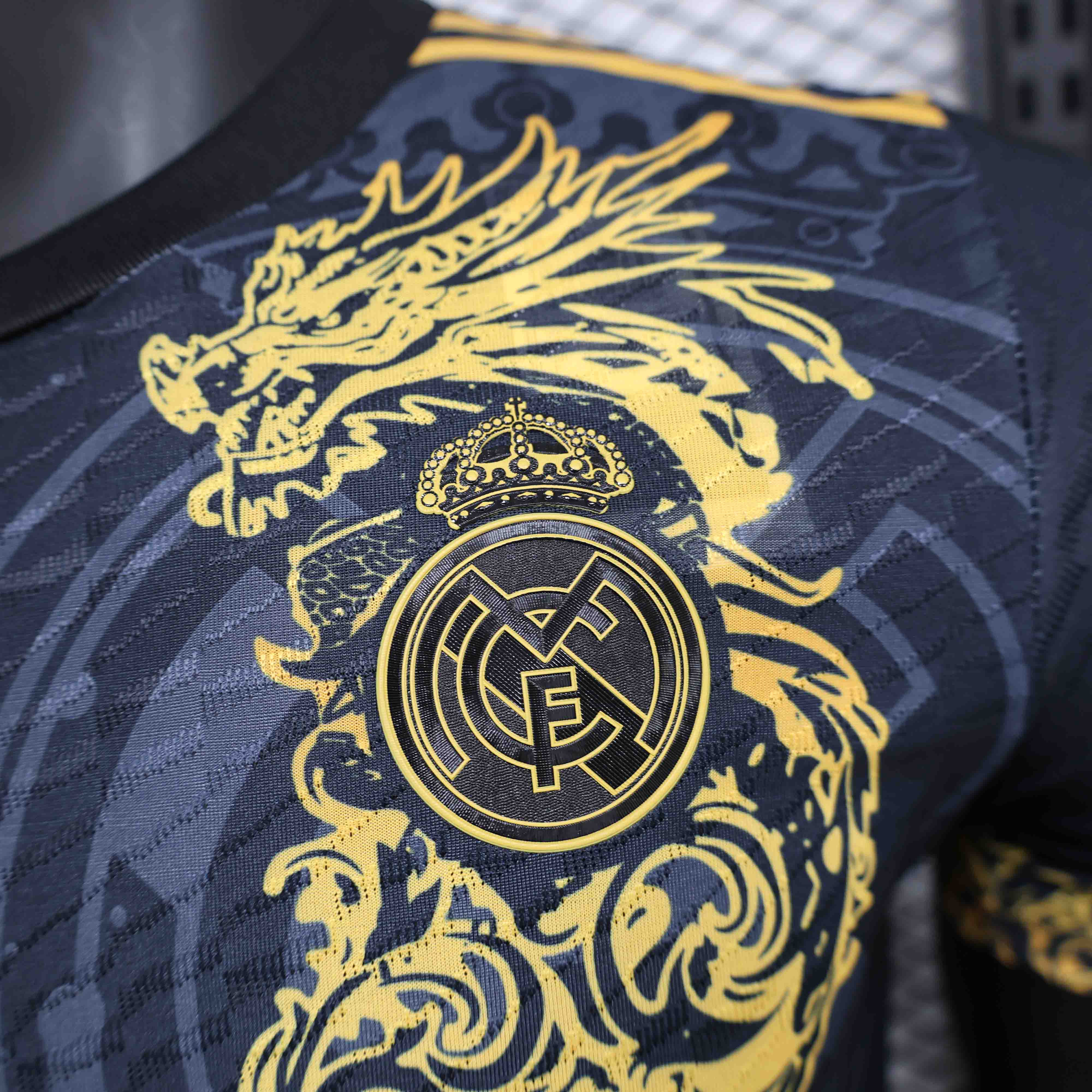 Real Madrid Authentic Soccer Jersey Golden Dragon Special Edition Shirt 2024/25