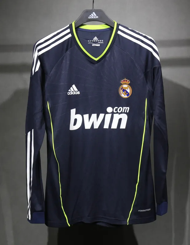 Real Madrid Authentic Retro Jersey Away Long Sleeve Soccer Shirt 2010/11