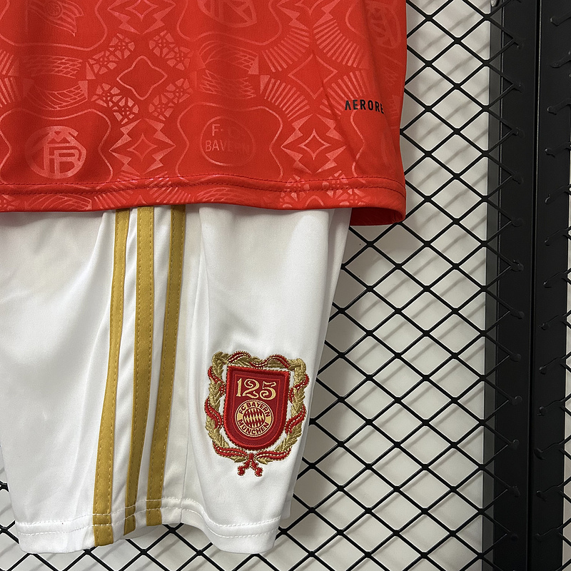 Bayern Munich Kids Kit Jerseys+Shorts 2025/26 125th Anniversary