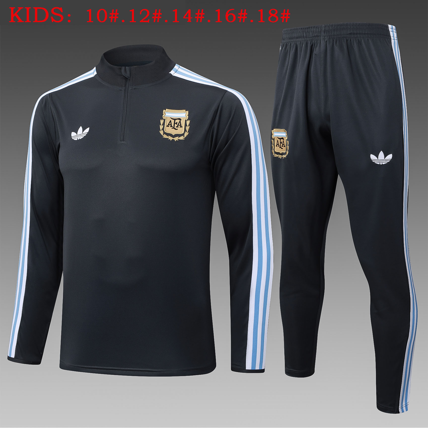Kids Argentina Training Kit (Sweatshirt+Pants) Deep Grey 2025