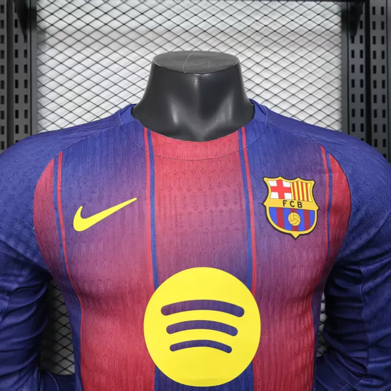 Authentic Soccer Jersey Barcelona Home Long Sleeve Shirt 2025/26