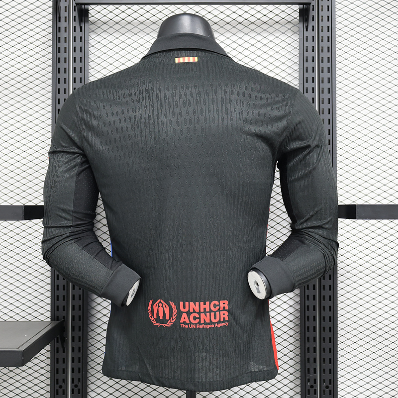 Authentic Barcelona Away Soccer Jersey Long Sleeve2024/25 - Spotify Logo Without Text