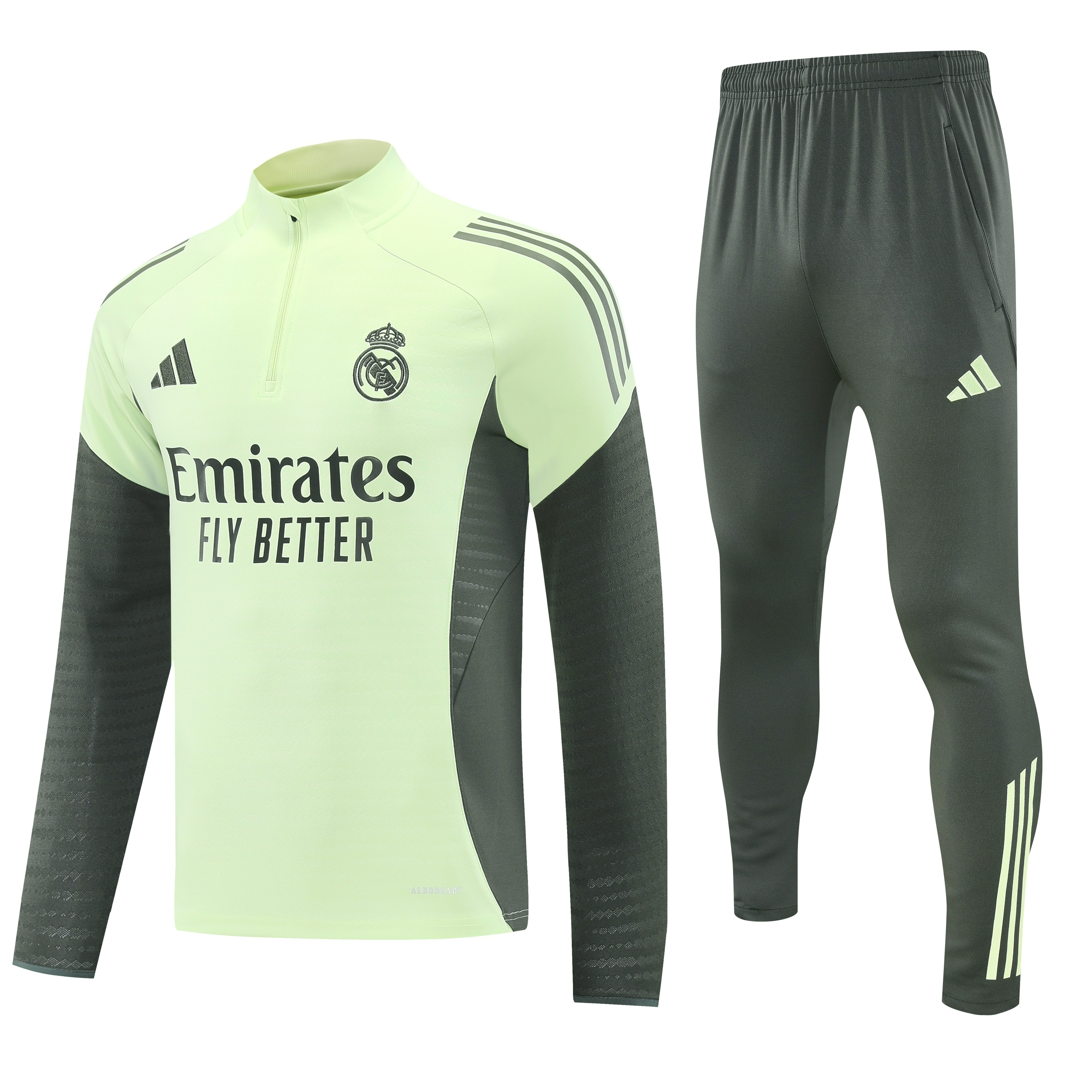 Real Madrid Authentic Training Kit (Sweatshirt+Pants) Light Green 2025/26 - Player Version