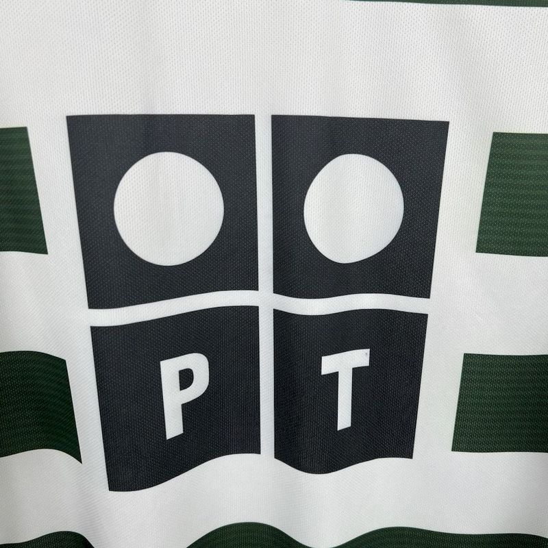 Sporting CP Retro Soccer Jersey Home Long Sleeve Custom Shirt 2001/03