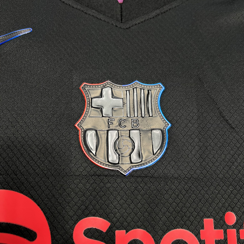 Barcelona Soccer Jersey Away Custom Kids Kit Jersey+Shorts 2024/25 Spotify Logo Without Text