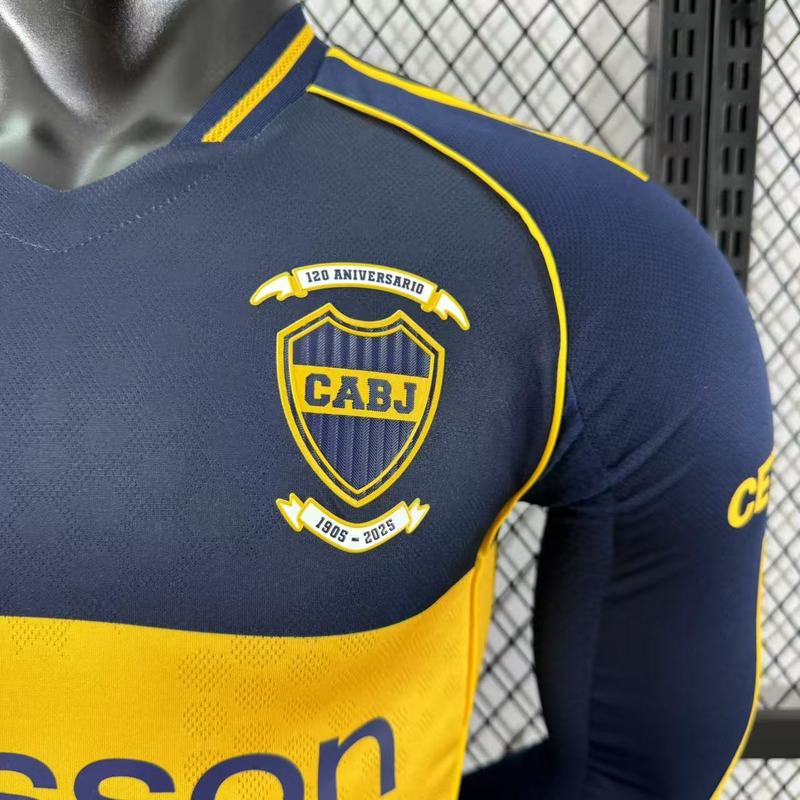 Boca Juniors Authentic Soccer Jersey Home Long Sleeve Shirt 2025/26