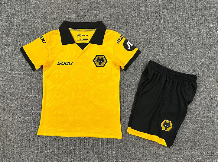 Wolves Football Jersey Home Kids Kit Jersey+Shorts 2025/26