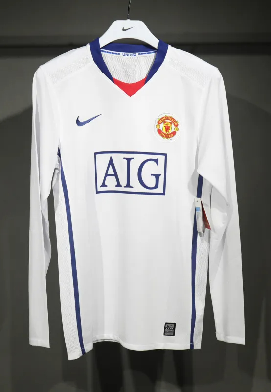 Manchester United Retro Authentic Away Long Sleeve Football Jersey Shirt 2008/09