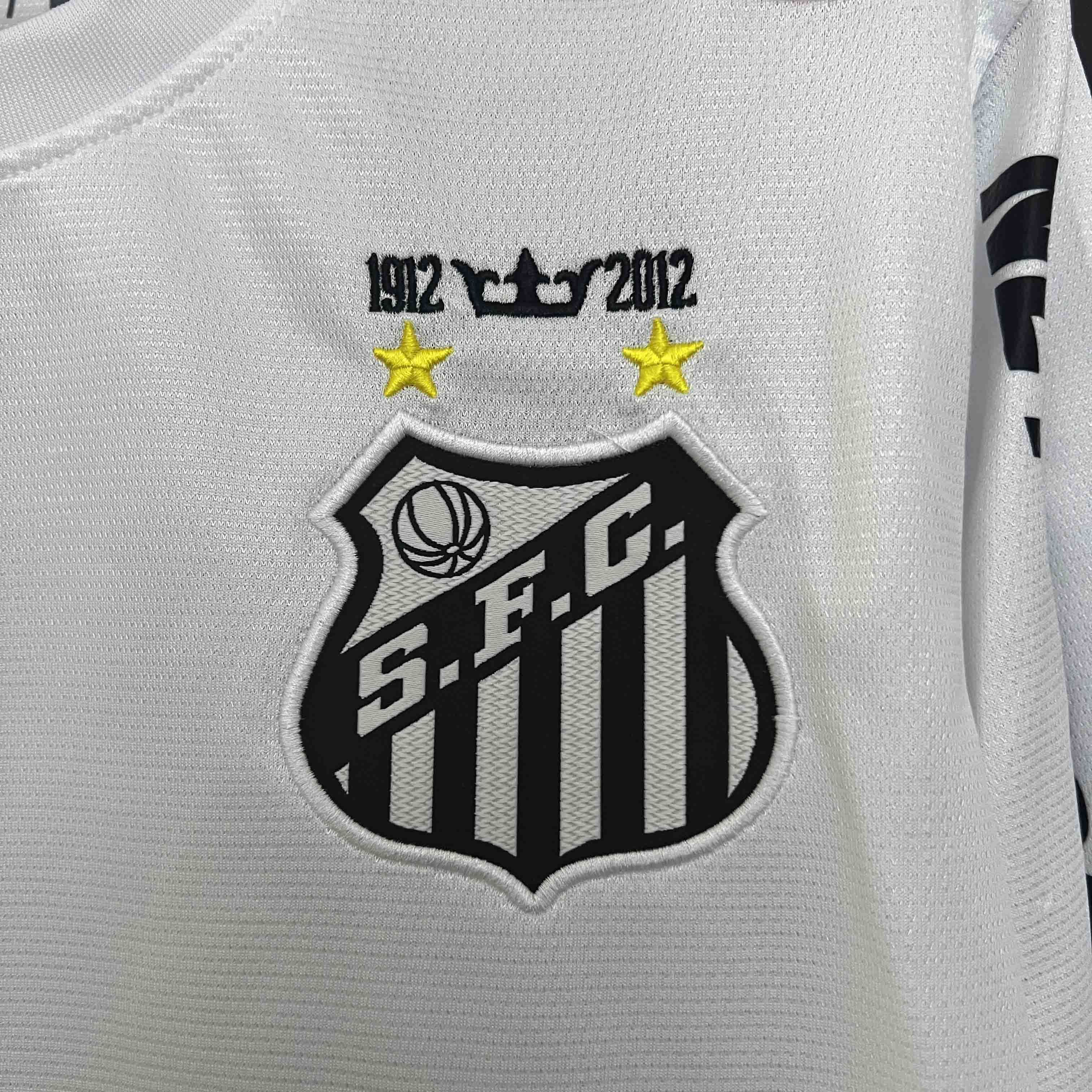 Santos FC Retro Soccer Jersey Home Long Sleeve Custom Shirt 2012