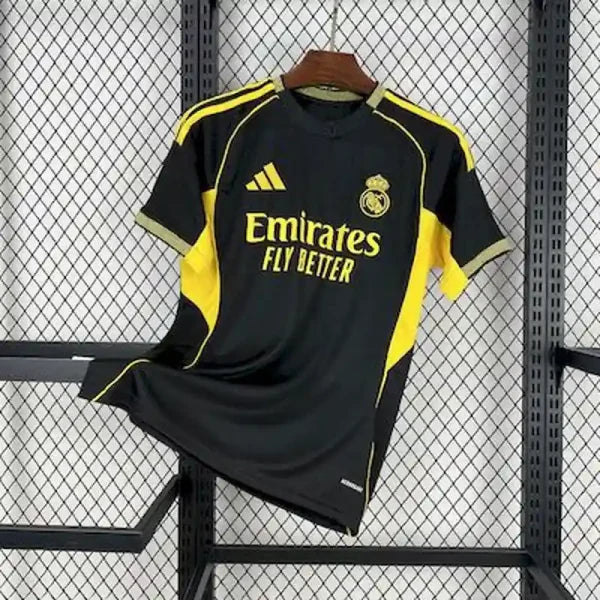 Real Madrid Soccer Jersey Black & Golden Training Custom Shirt 2025/26
