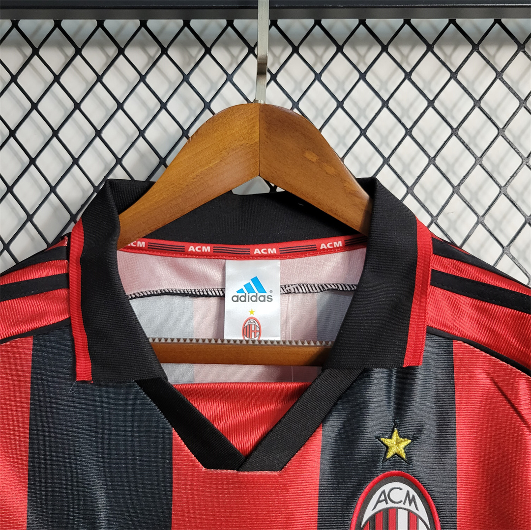 AC Milan Retro Soccer Jersey Home Custom Shirt 1998/00