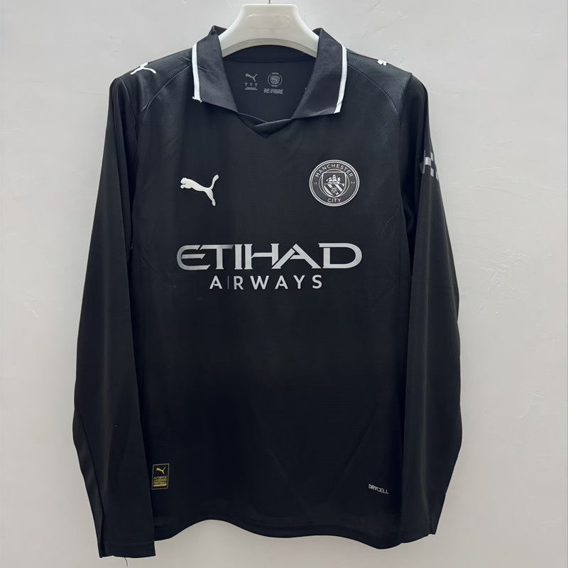 Manchester City Away Long Sleeve Football Jersey Custom Shirt 2025/26