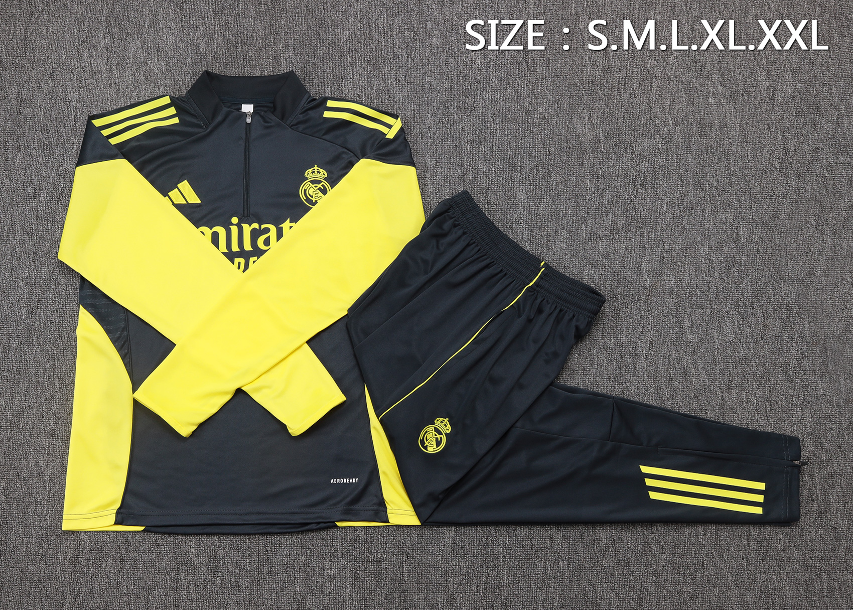 Real Madrid Training Kit (Sweatshirt+Pants) Dark Grey 2025/26