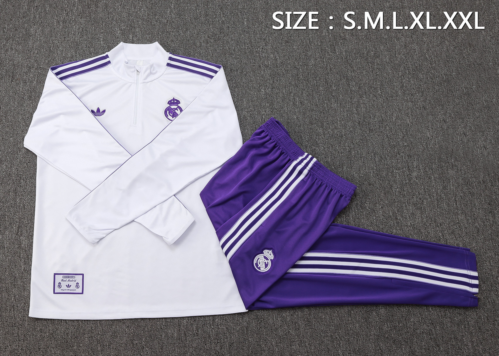 Real Madrid Training Kit (Sweatshirt+Pants) White 2025/26