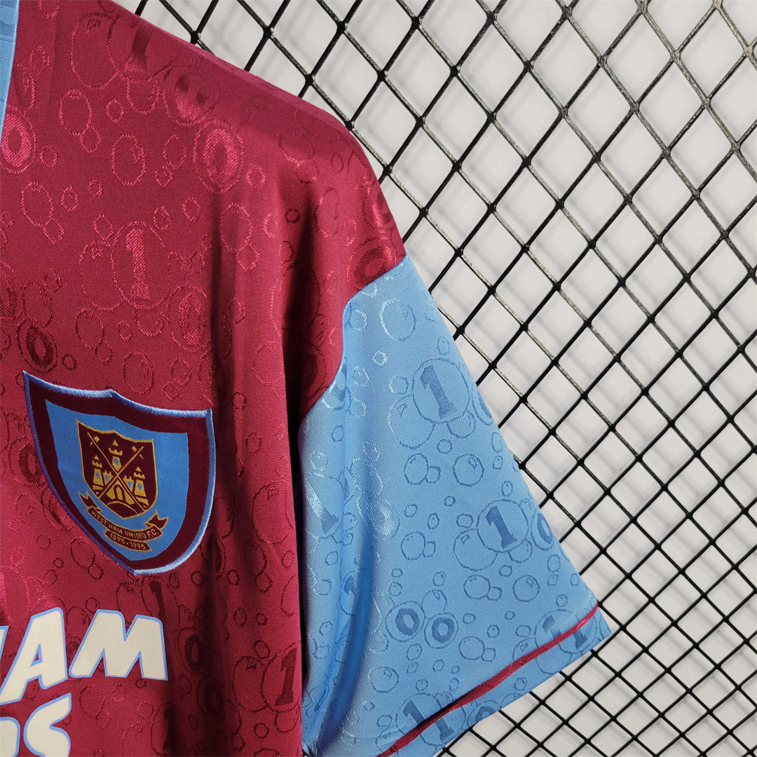 West Ham United Retro Football Jersey Home Custom Shirt 1995/97