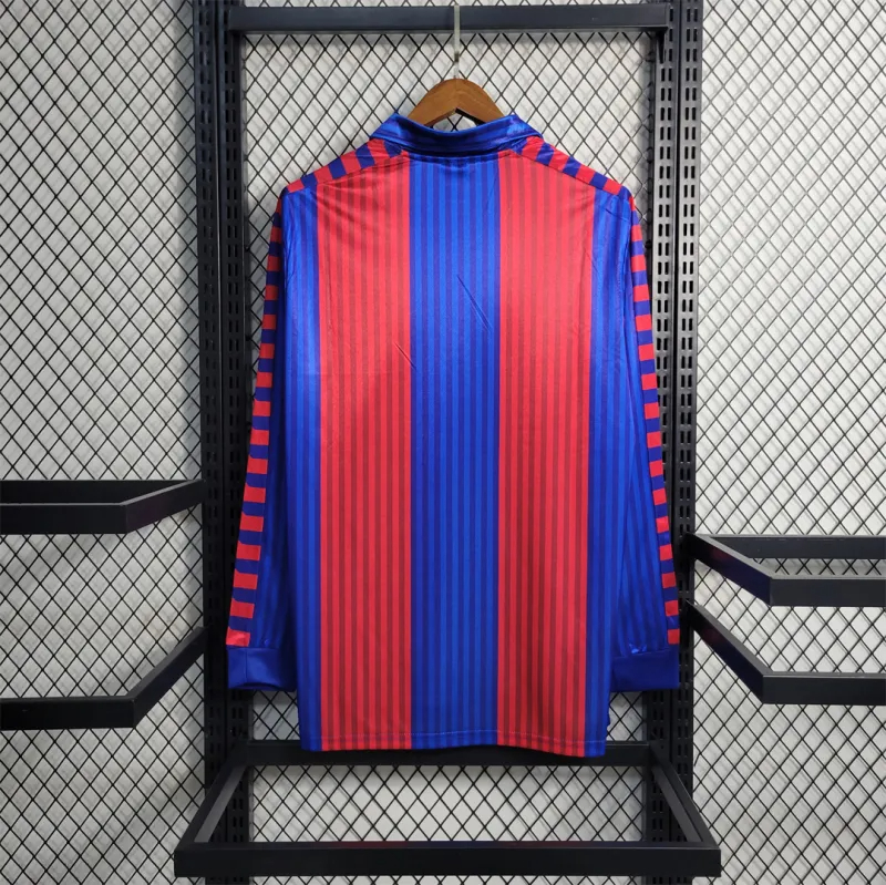 Barcelona Retro Jersey Home Long Sleeve Soccer Shirt 1991-92