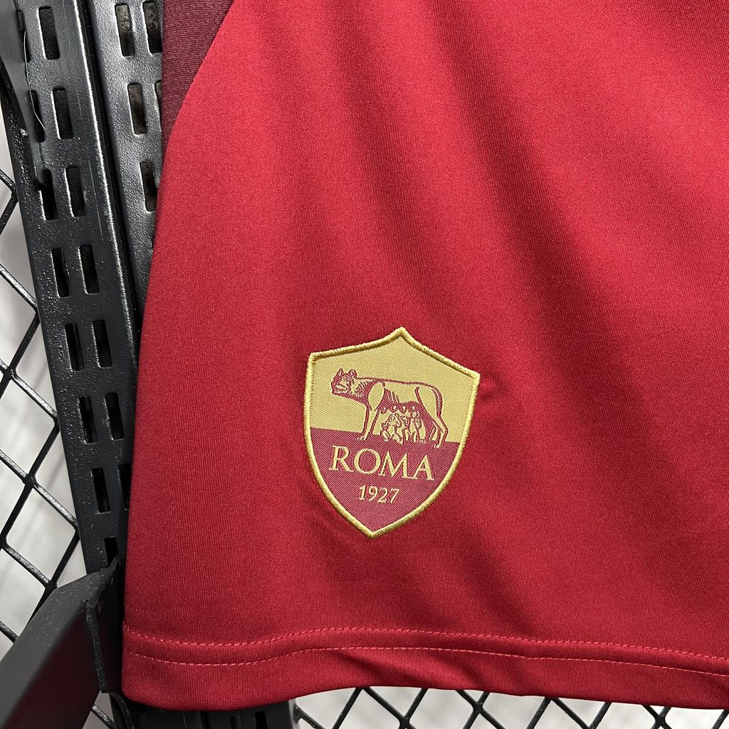 Roma Soccer Jersey Home Custom Shorts 2024/25