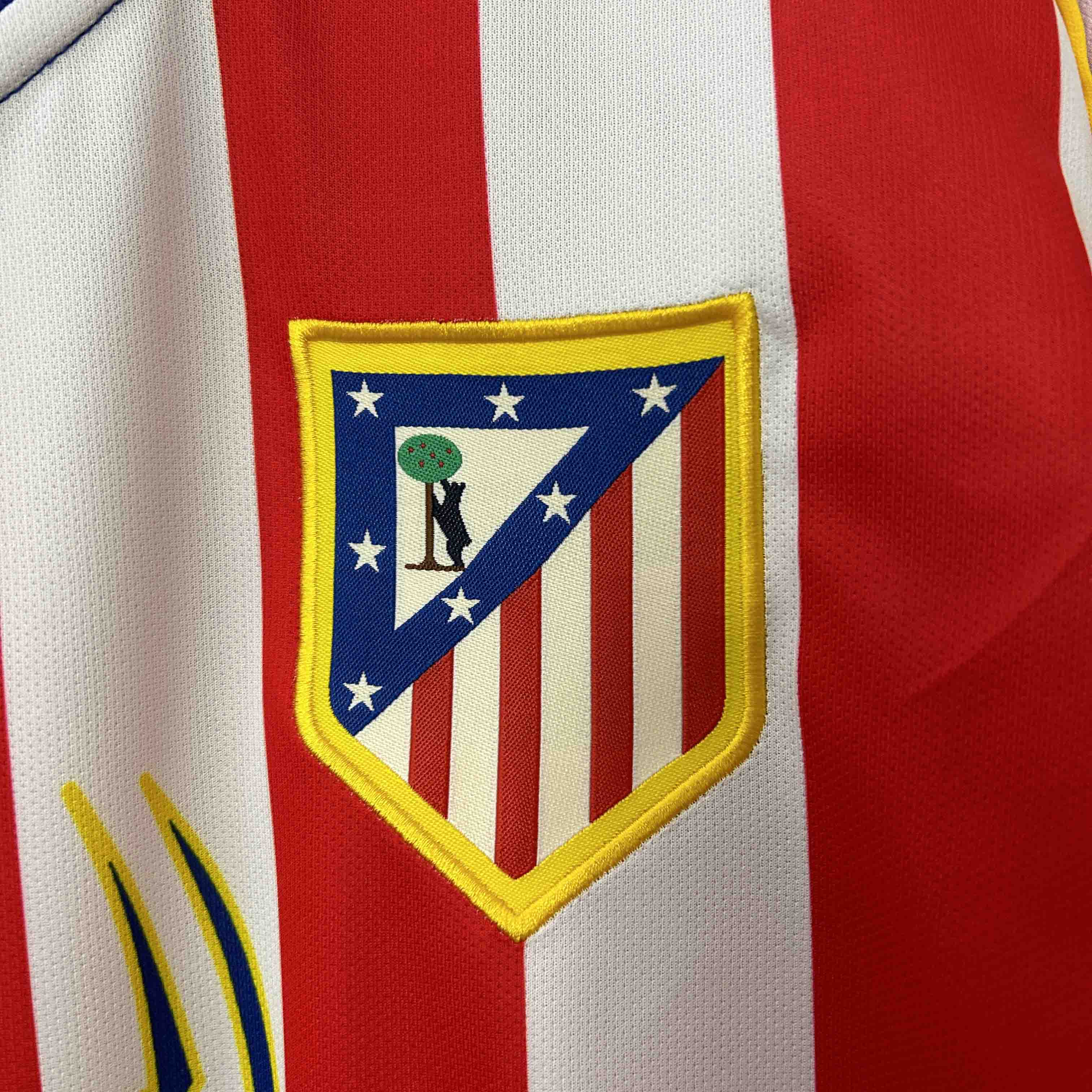 Atletico Madrid Retro Soccer Jersey Home Long Sleeve Shirt 2004/05