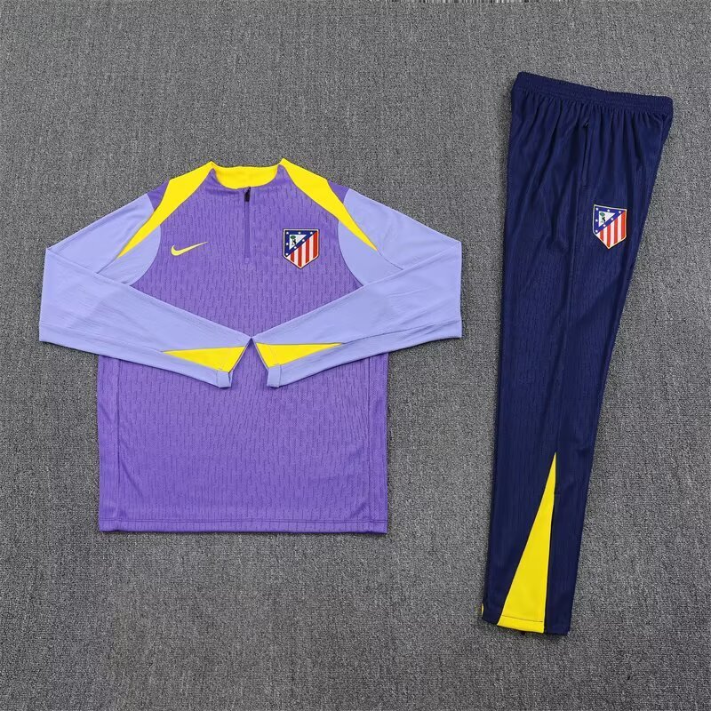 Atletico Madrid Authentic Training Kit (Sweatshirt+Pants) Purple 2025/26 - Player Version