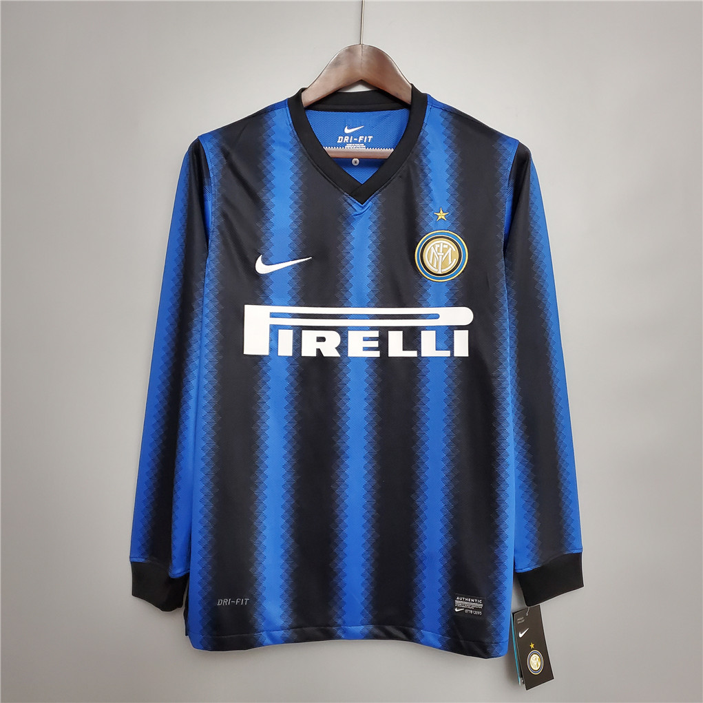 Inter Milan Jersey Custom Home Retro Soccer Jersey Long Sleeve 2010/11