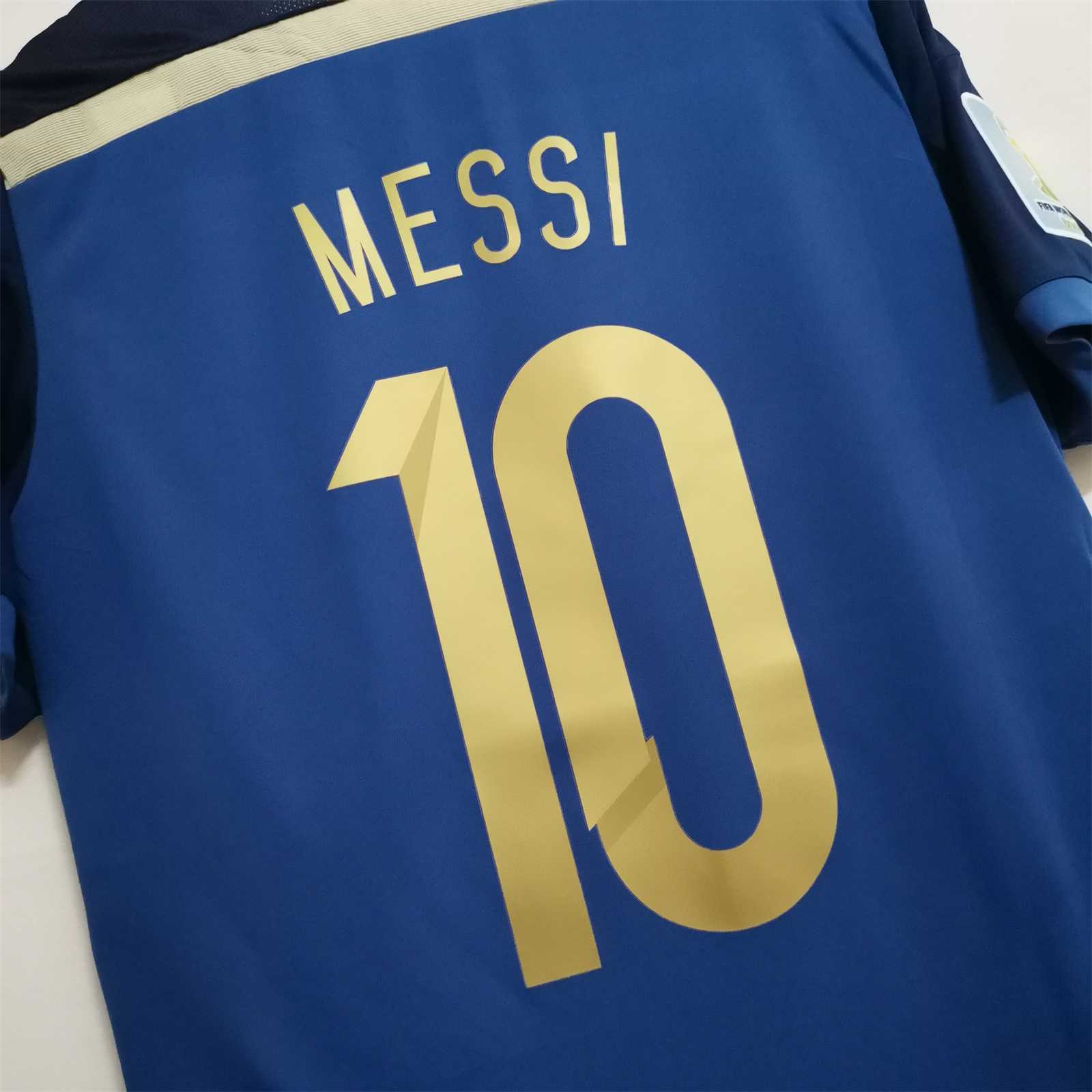 Argentina Retro Jersey Custom Away Football Jersey 2014