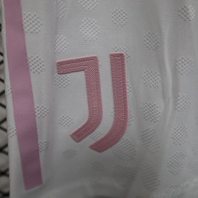 Juventus Authentic Soccer Jersey Pink & White Shorts 2025/26