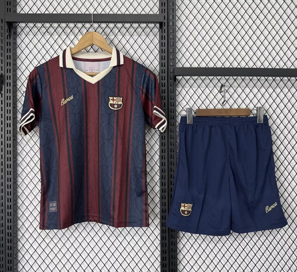 Barcelona 125th Anniversary Special Edition Soccer Kids Kit Jersey+Shorts 2025/26