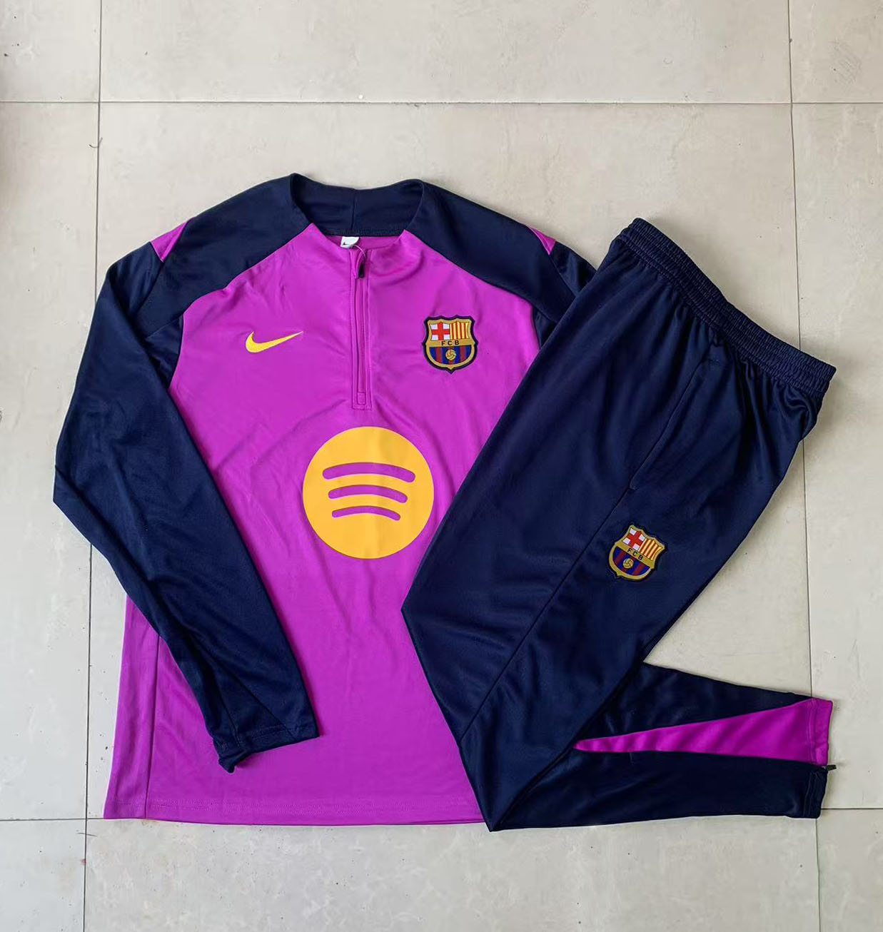 Kids Barcelona Training Kit (Sweatshirt+Pants) Purple 2025/26
