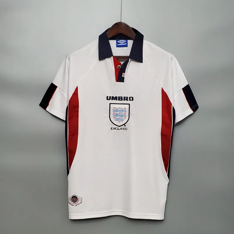 England Retro Soccer Jersey Home Custom Shirt World Cup 1998