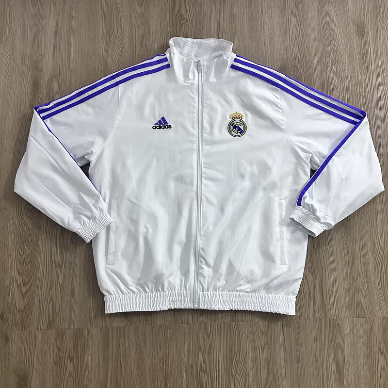 Real Madrid Reversible Double-Sides Windbreaker Jacket White&Gray 2025-26