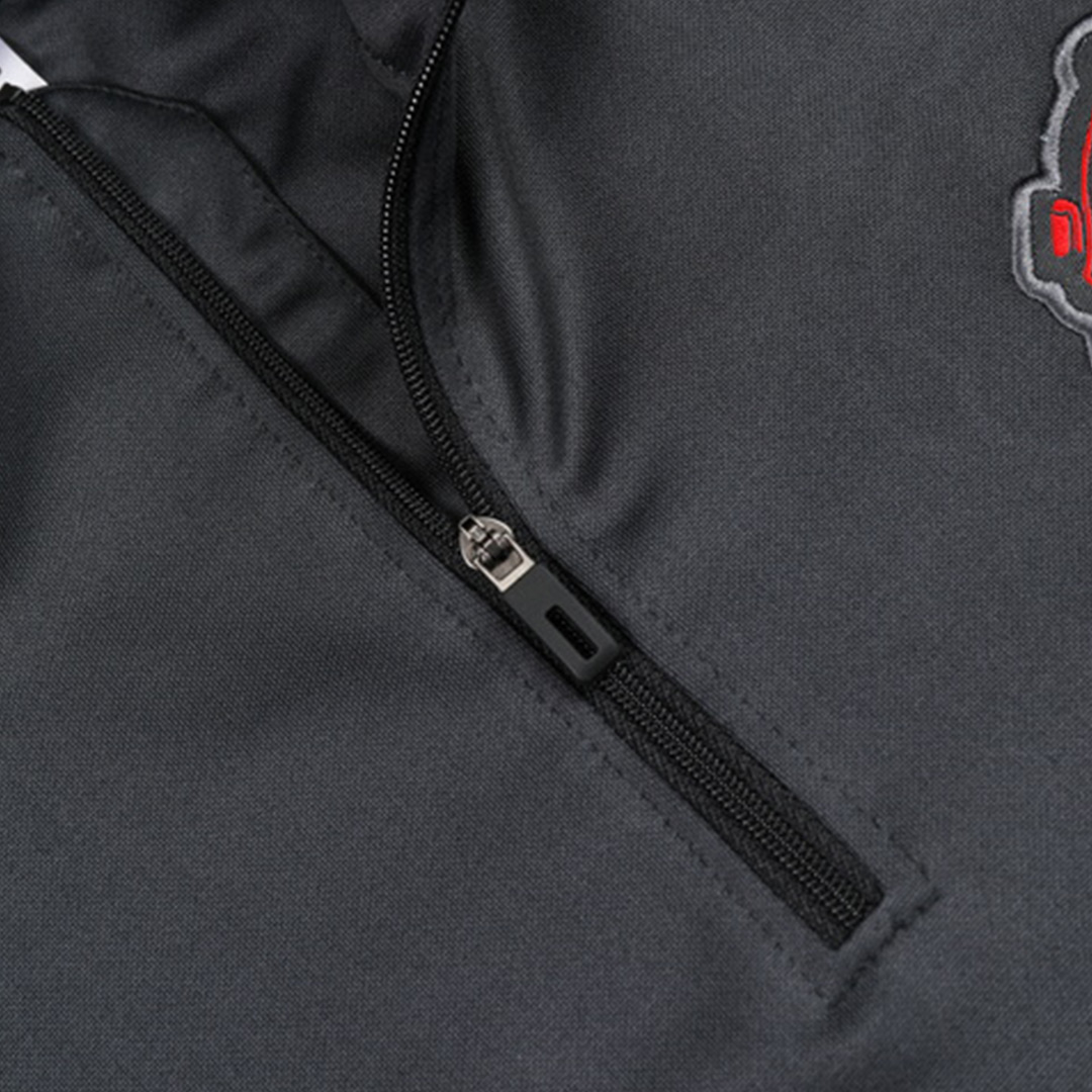 Kids Manchester United 1/2 Zipper Sweat Kit(Top+Pants) Black 2024/25