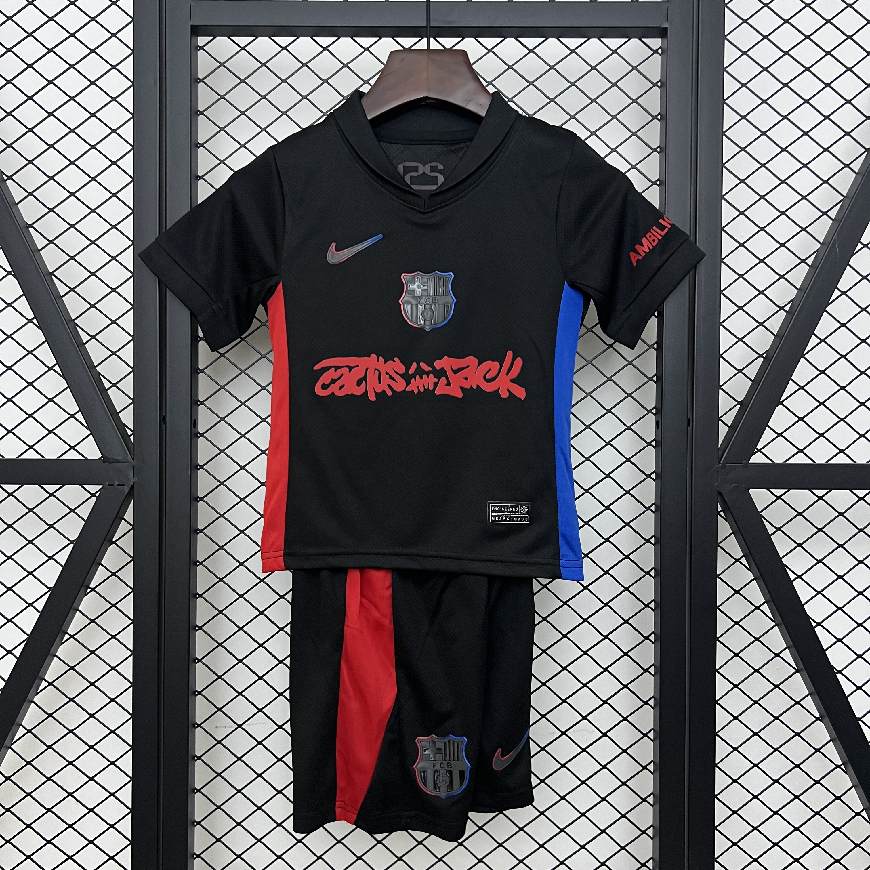 Barcelona Away x Travis Scott Soccer Kids Kit Jersey+Shorts 2024/25