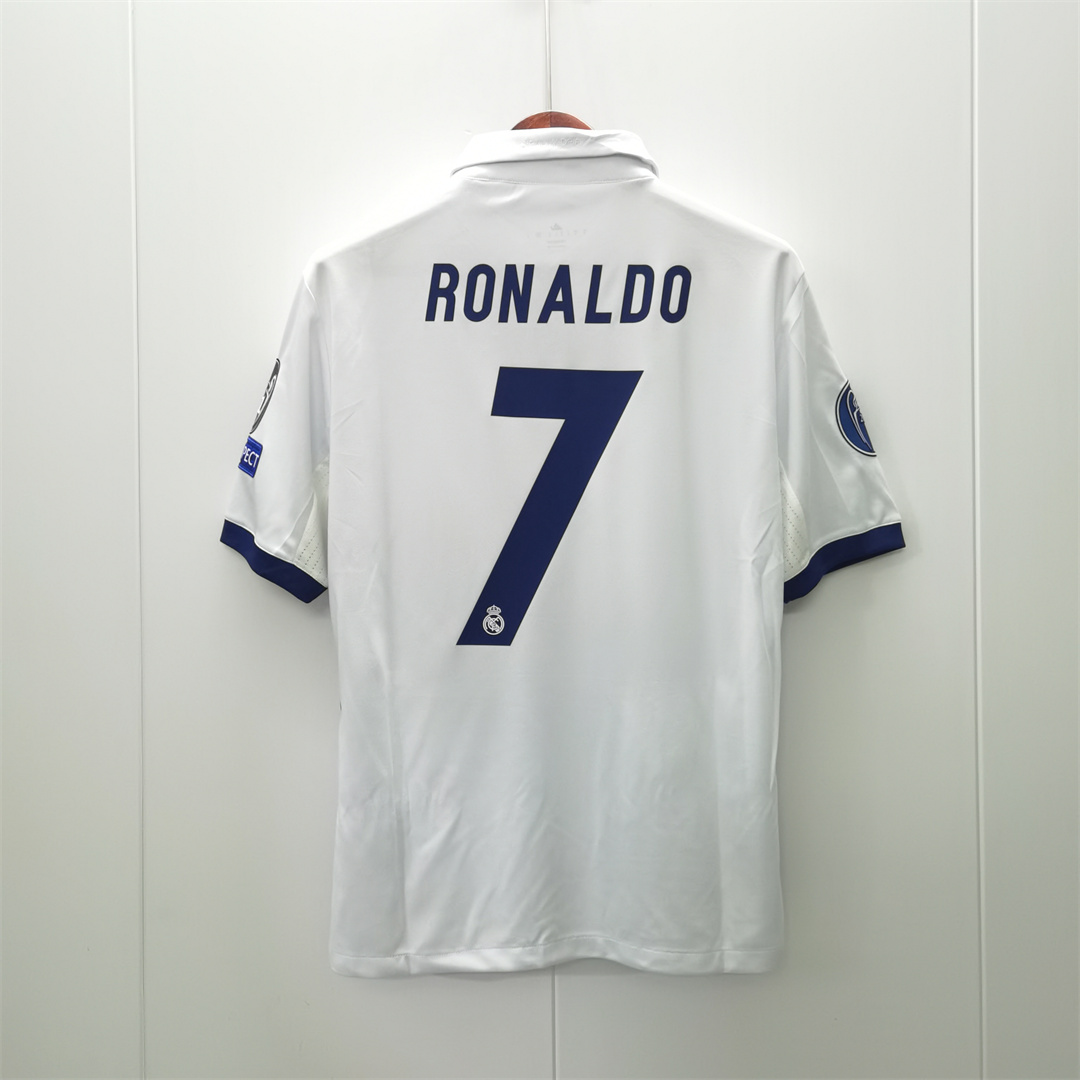 Ronaldo #7 Real Madrid Retro Jersey Home Soccer Shirt 2016/17