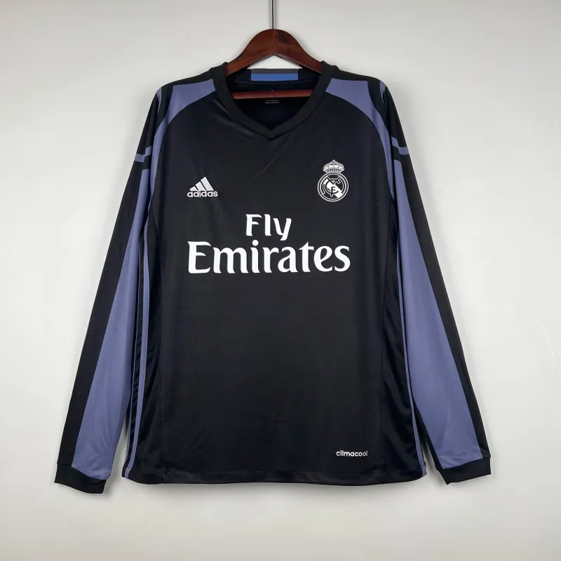 Real Madrid Retro Jersey Third Away Long Sleeve Soccer Shirt 2016/17
