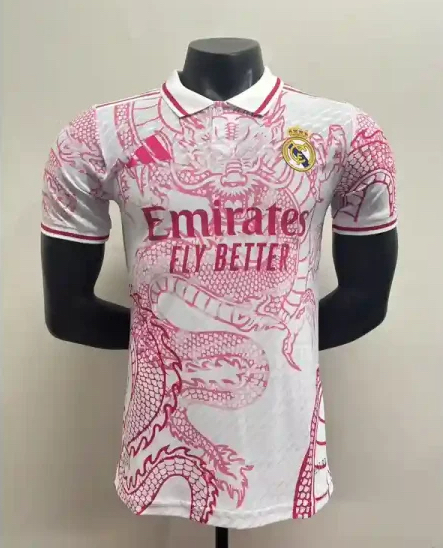 Real Madrid Authentic Soccer Jersey Pink Dragon Special Edition Shirt 2025/26