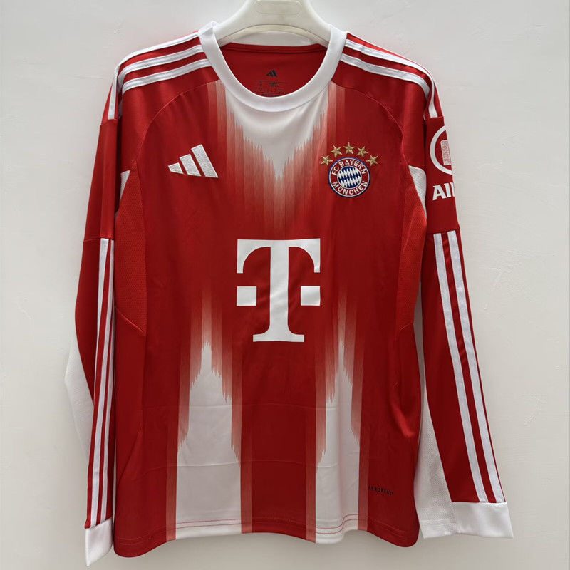 Bayern Munich Soccer Jersey Home Long Sleeve Shirt 2025/26