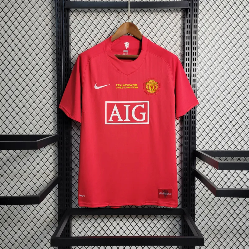 Manchester United Retro Home UCL Final Football Jersey Shirt 2007/08