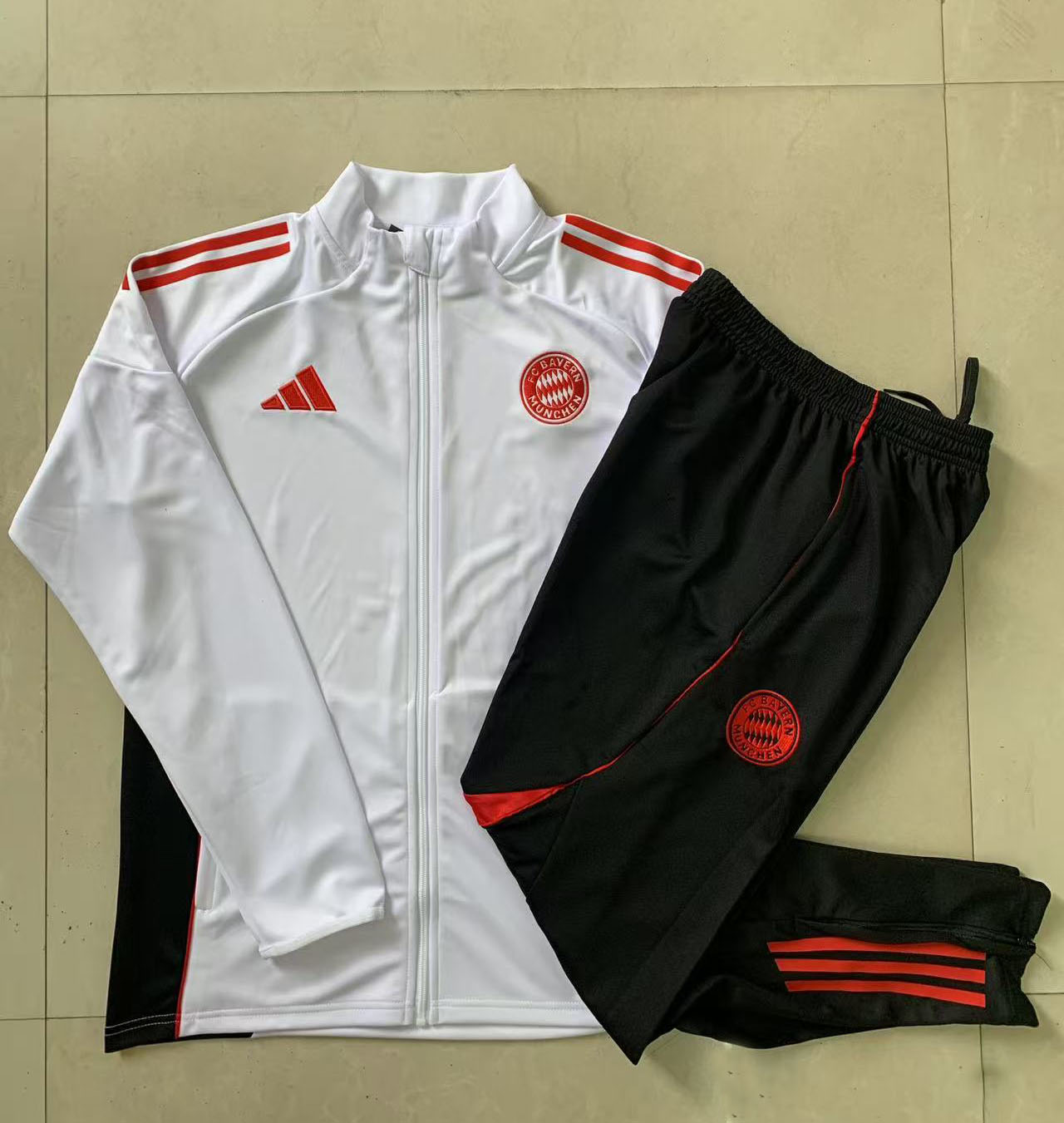 Kids Bayern Munich Training Kit (Jacket+Pants) White 2025/26