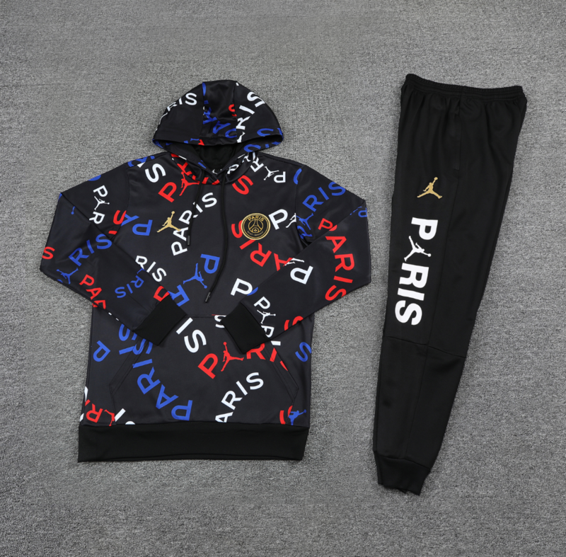 PSG Technical Hoodie Training Kit (Sweatshirt+Pants) Black 2025/26