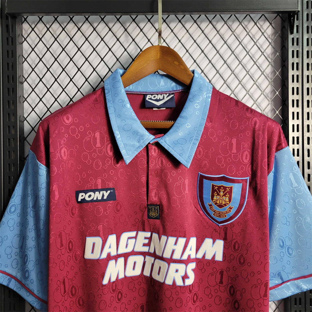 West Ham United Retro Football Jersey Home Custom Shirt 1995/97