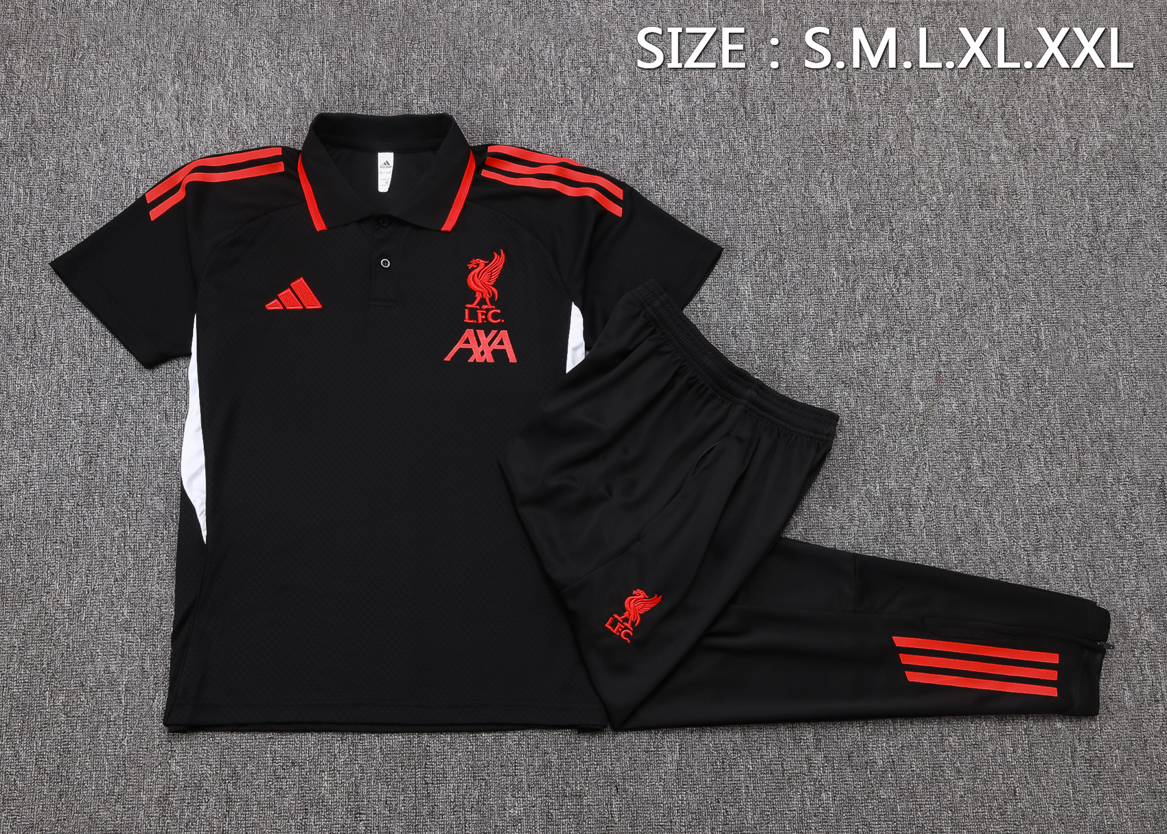 Liverpool Training Kit (Polo+Pants) Black 2025/26