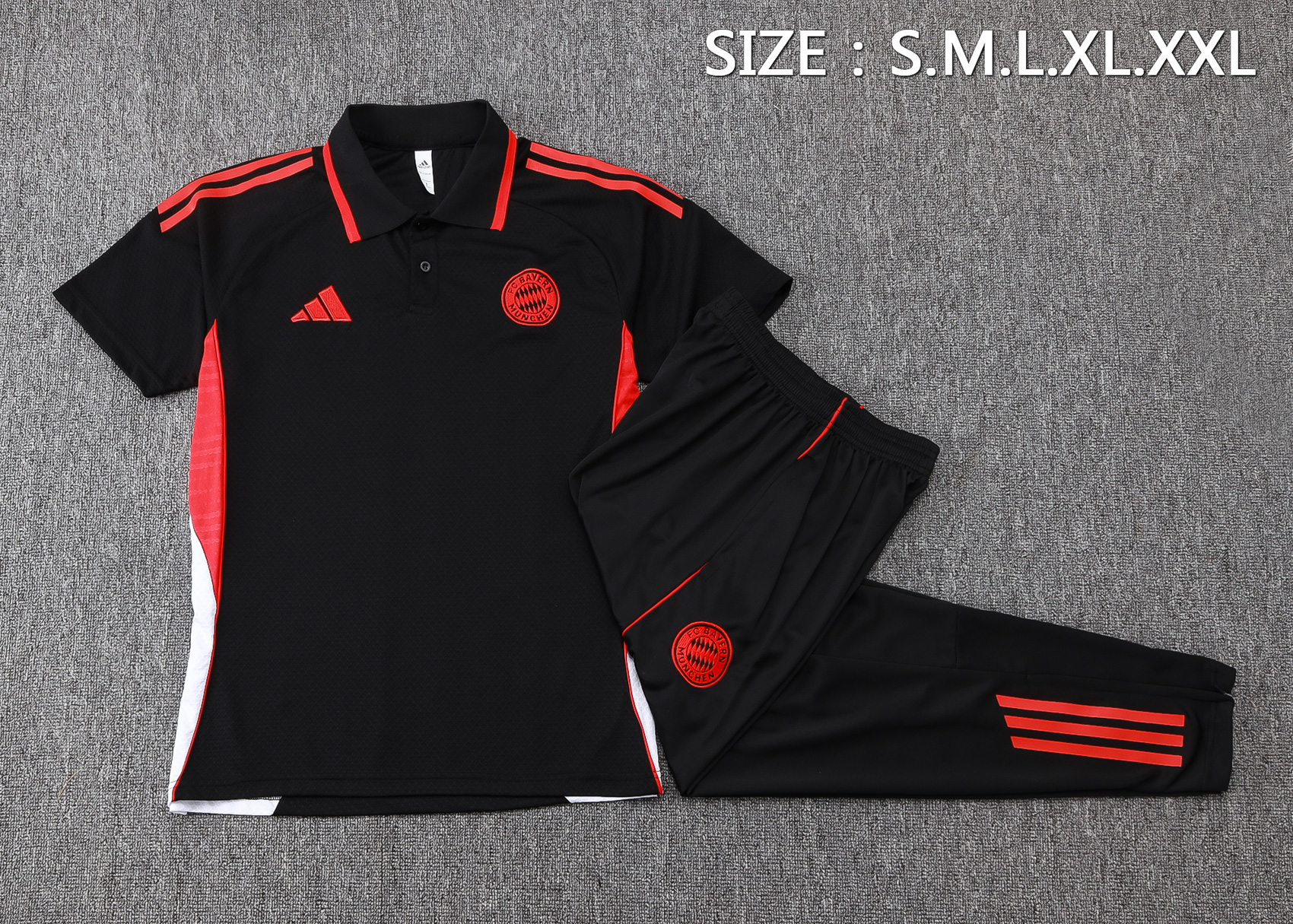 Bayern Munich Training Kit (Polo+Pants) Black 2025/26